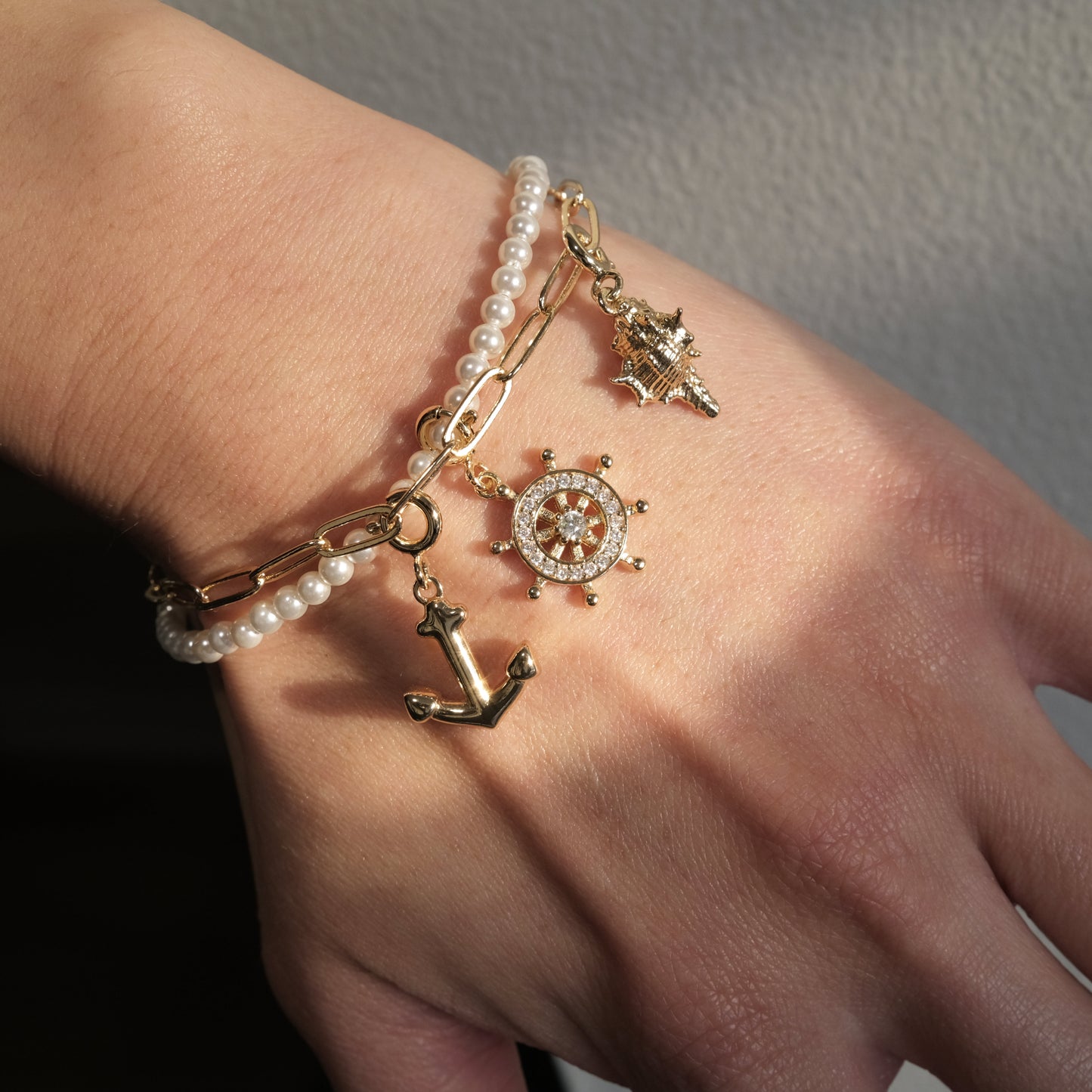 Ocean’s Echo Artisan Pearl Chain Bracelet