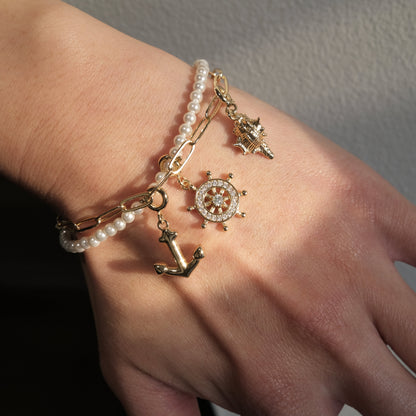Ocean’s Echo Artisan Pearl Chain Bracelet