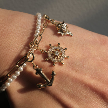 Ocean’s Echo Artisan Pearl Chain Bracelet