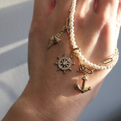 Ocean’s Echo Artisan Pearl Chain Bracelet