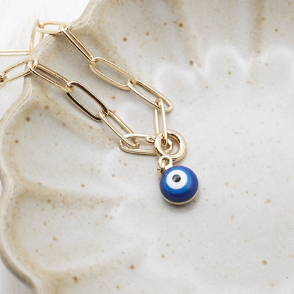 Small Enamel Evil Eye Simple Bracelet