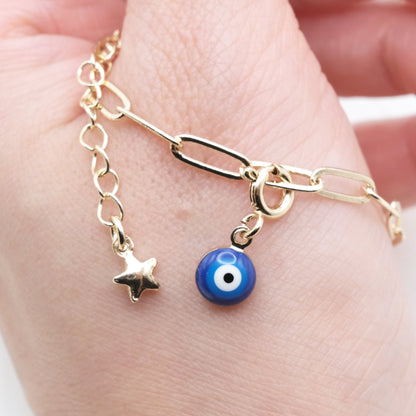 Small Enamel Evil Eye Simple Bracelet