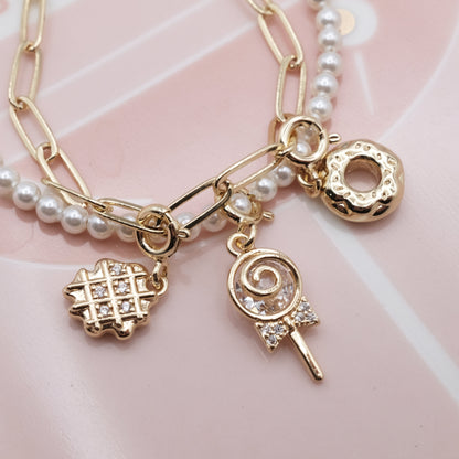 Sweet Tooth Artisan Pearl Chain Bracelet