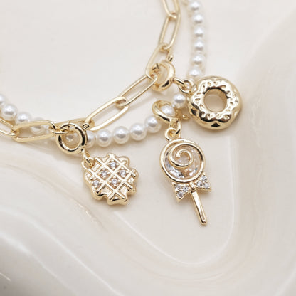 Sweet Tooth Artisan Pearl Chain Bracelet