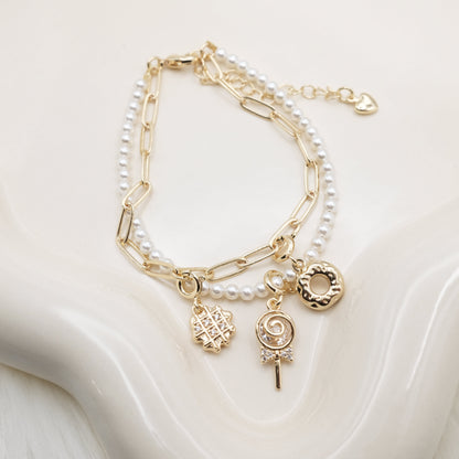 Sweet Tooth Artisan Pearl Chain Bracelet