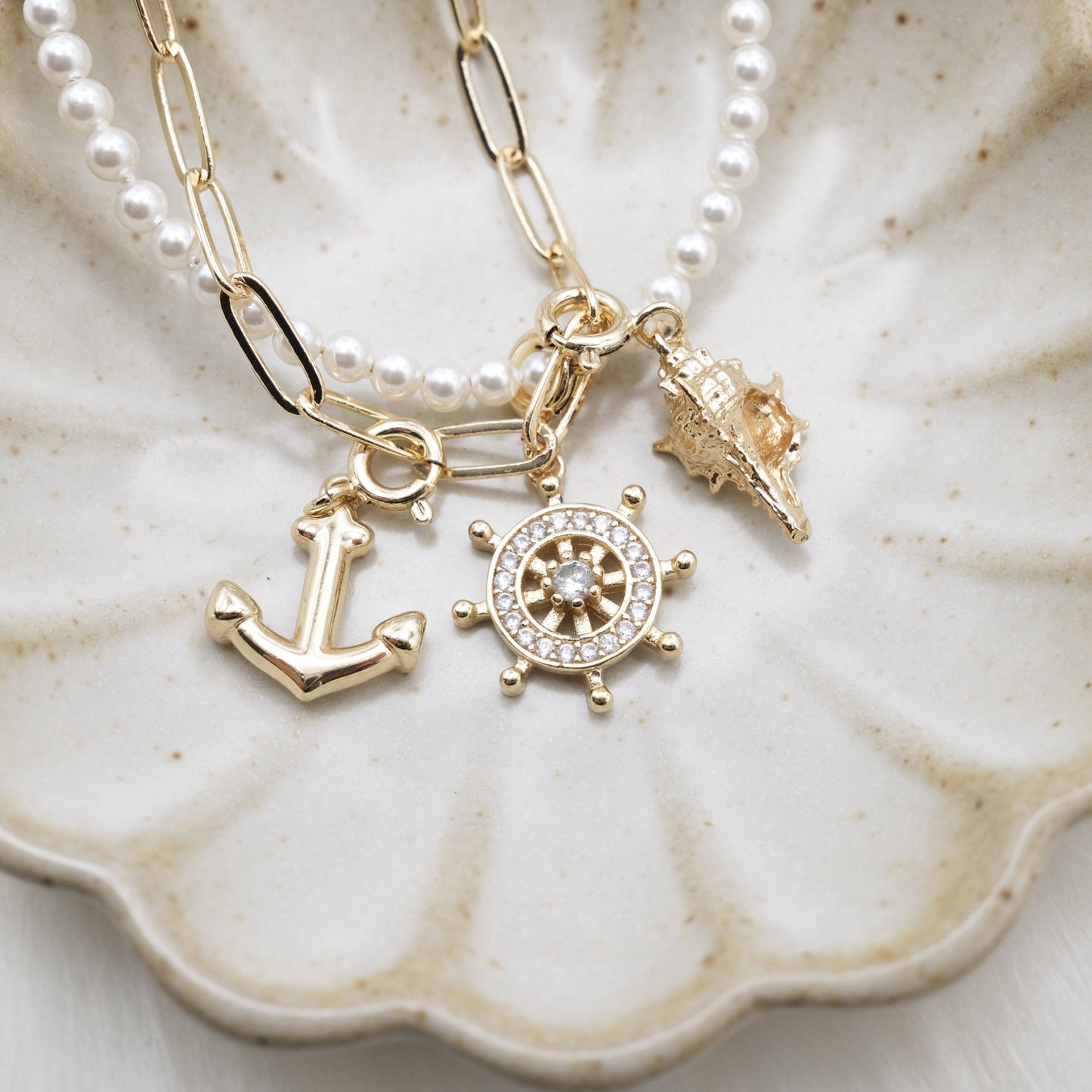 Ocean’s Echo Artisan Pearl Chain Bracelet