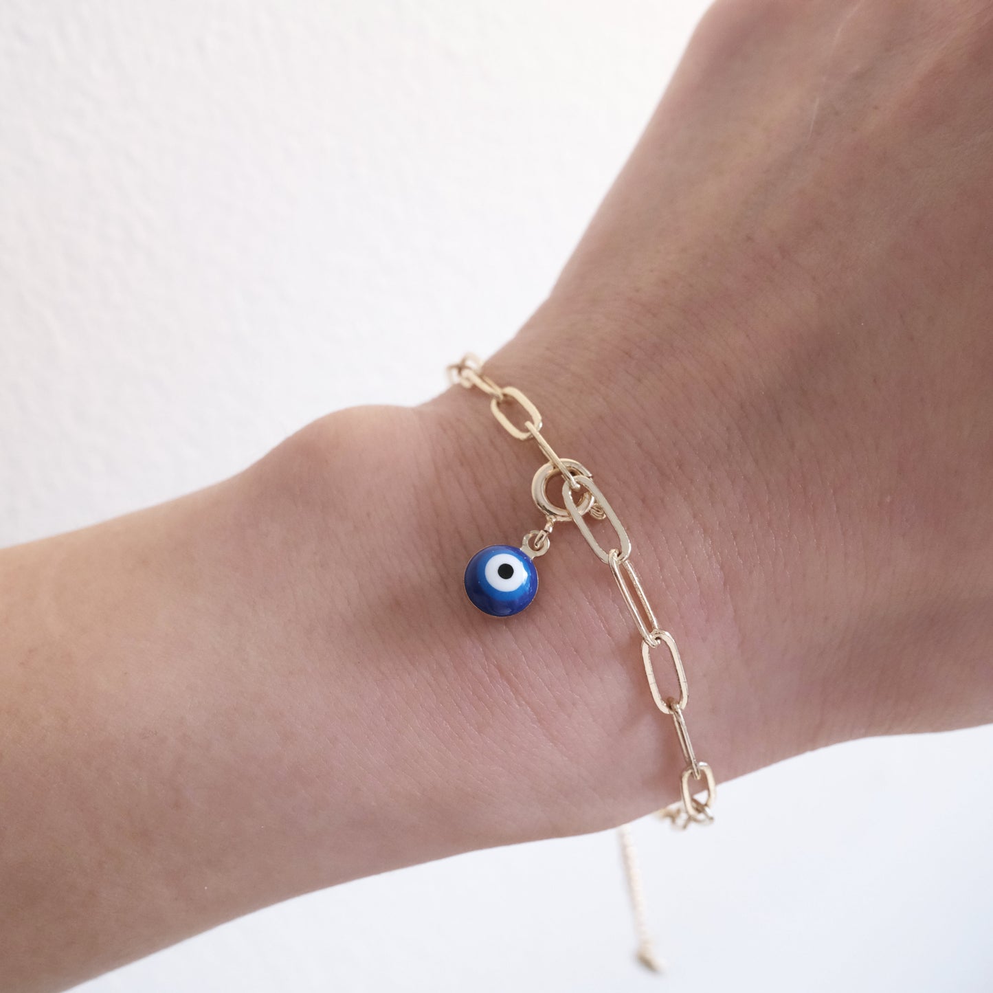 Small Enamel Evil Eye Simple Bracelet