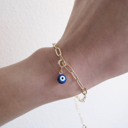 Small Enamel Evil Eye Simple Bracelet