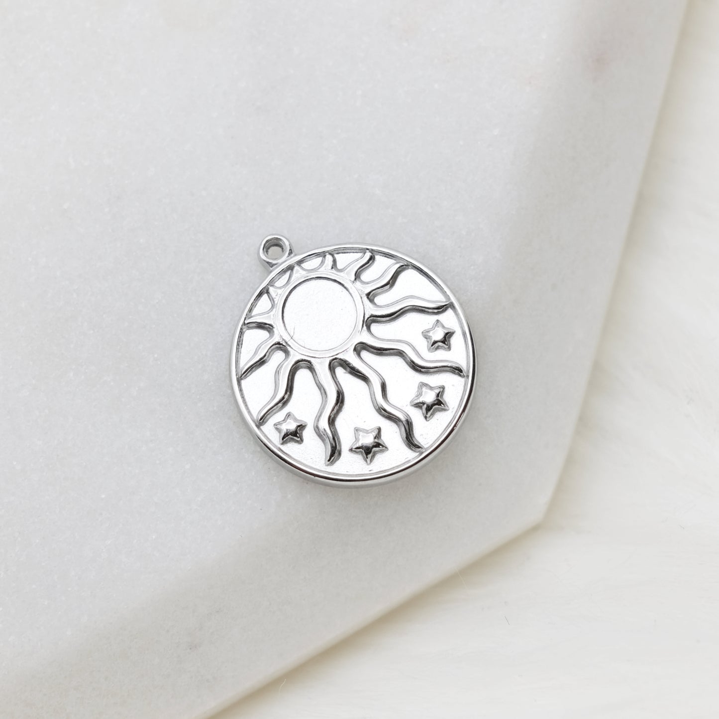 Round Tag Glacial Sun Charm