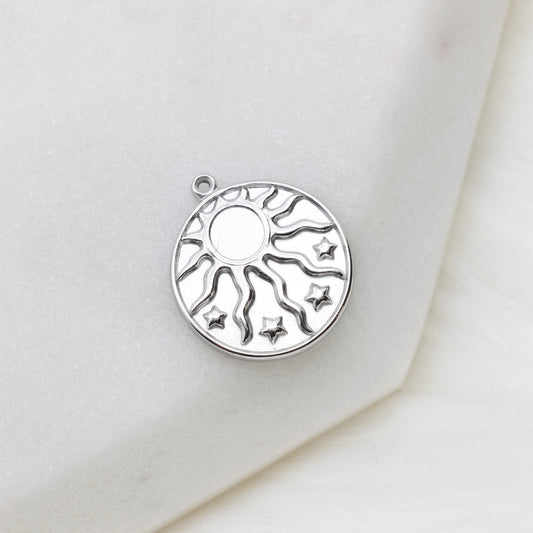 Round Tag Glacial Sun Charm