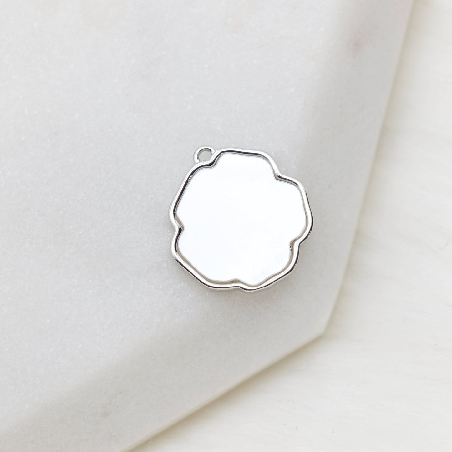 Mother of Pearl Chrome Rose Charm