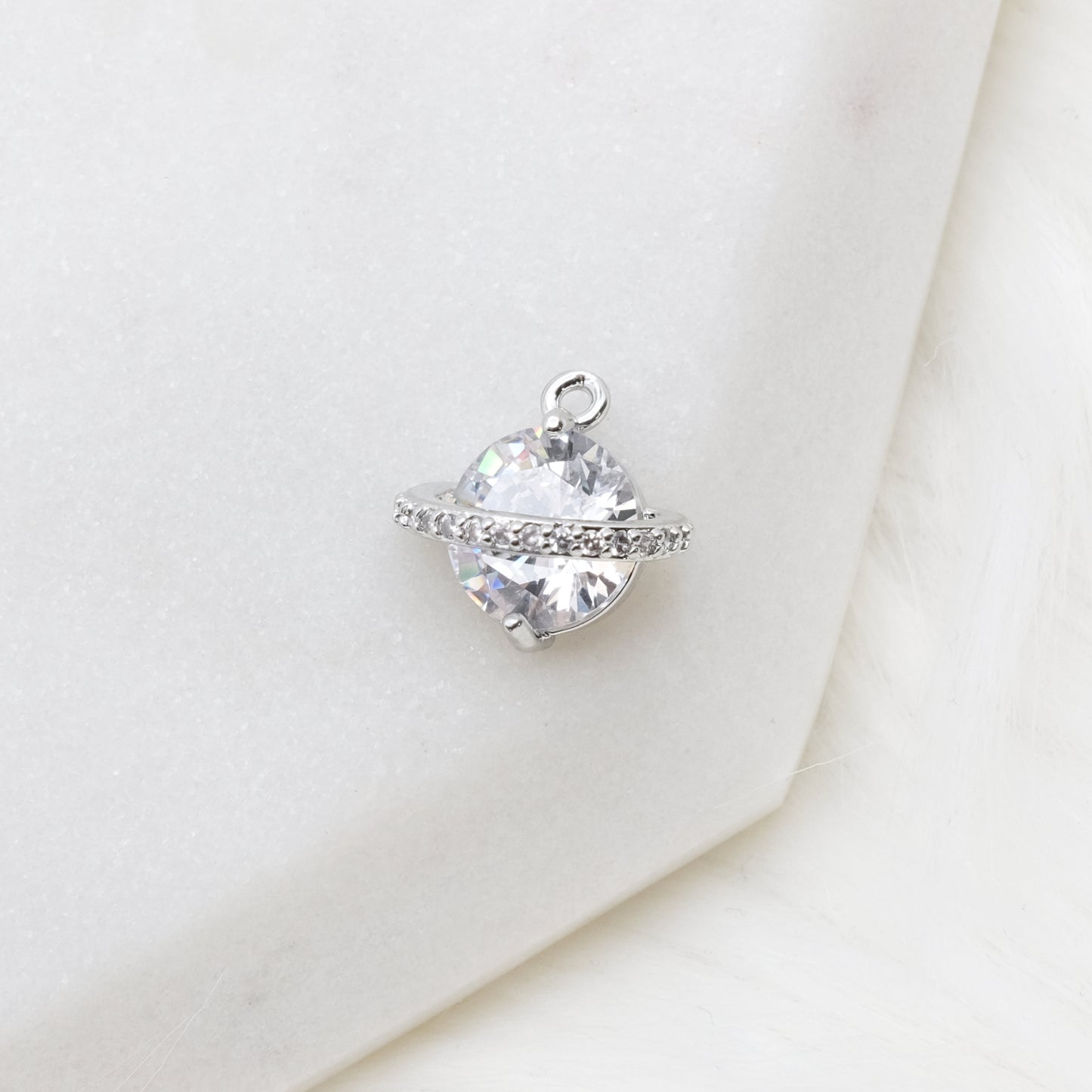 Silvery Cosmic Halo Charm