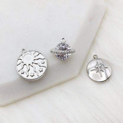 Silvery Cosmic Halo Charm