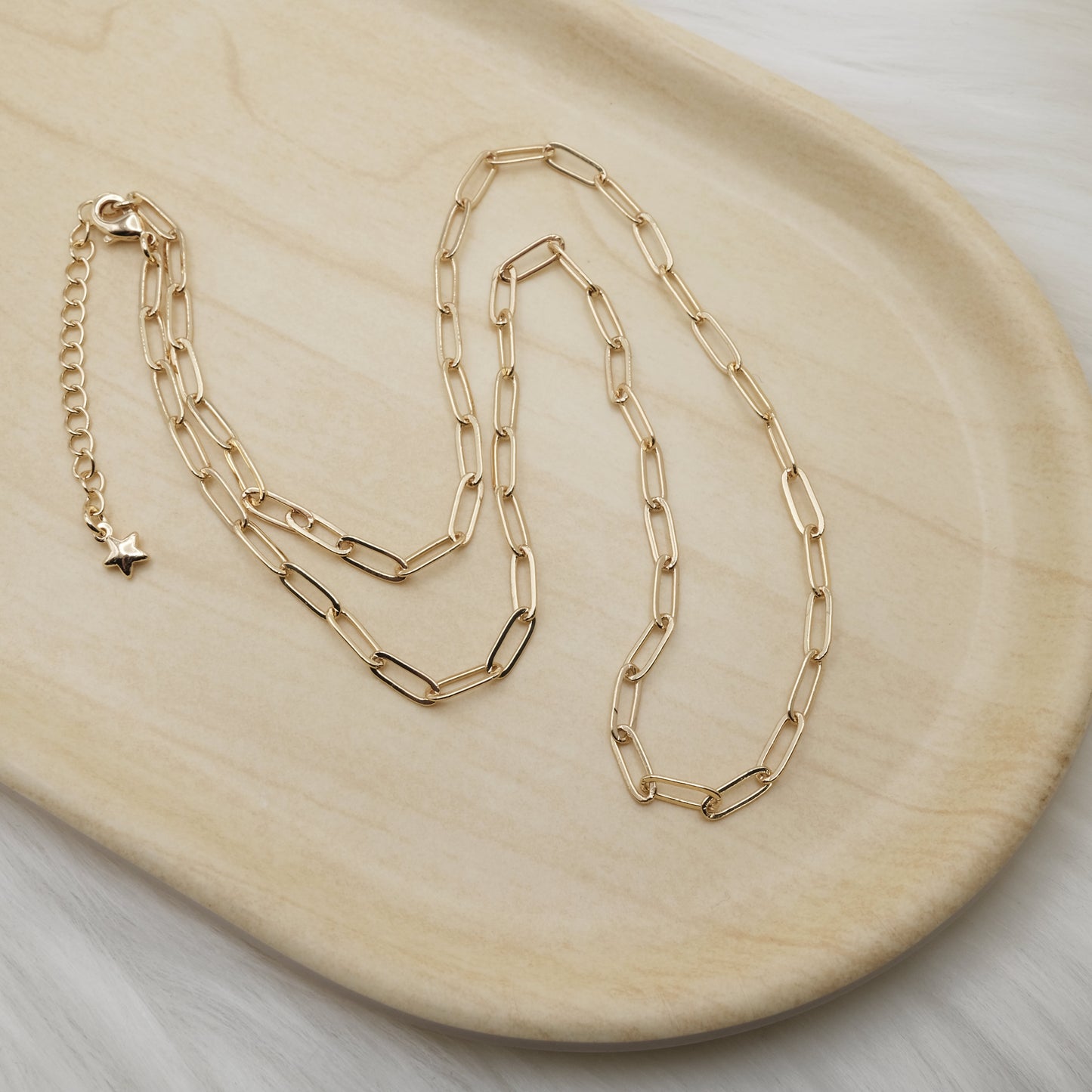 19" Paperclip necklace / wrap bracelet chain