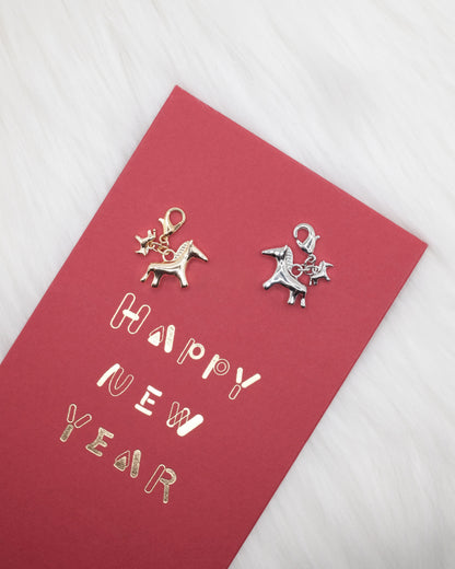 Year of the Horse charm (silvery)