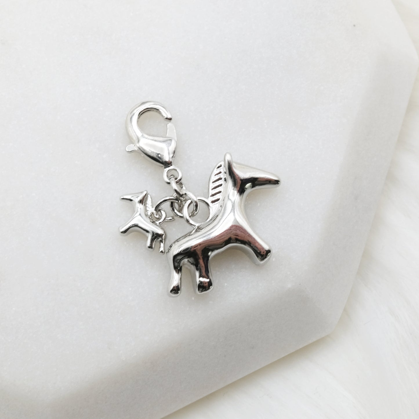 Year of the Horse charm (silvery)
