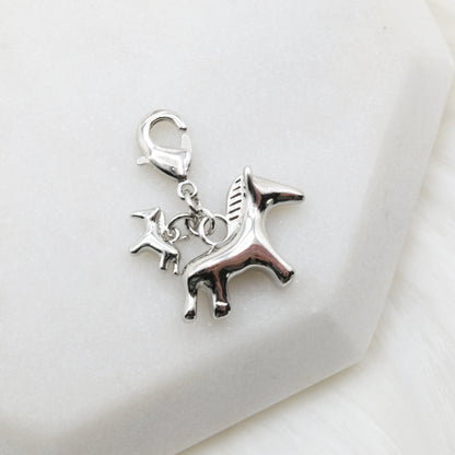 Year of the Horse charm (silvery)