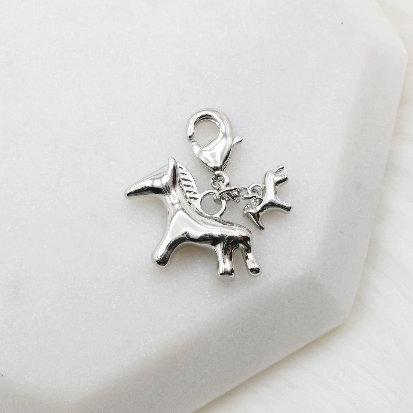 Year of the Horse charm (silvery)