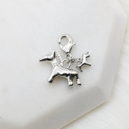 Year of the Horse charm (silvery)