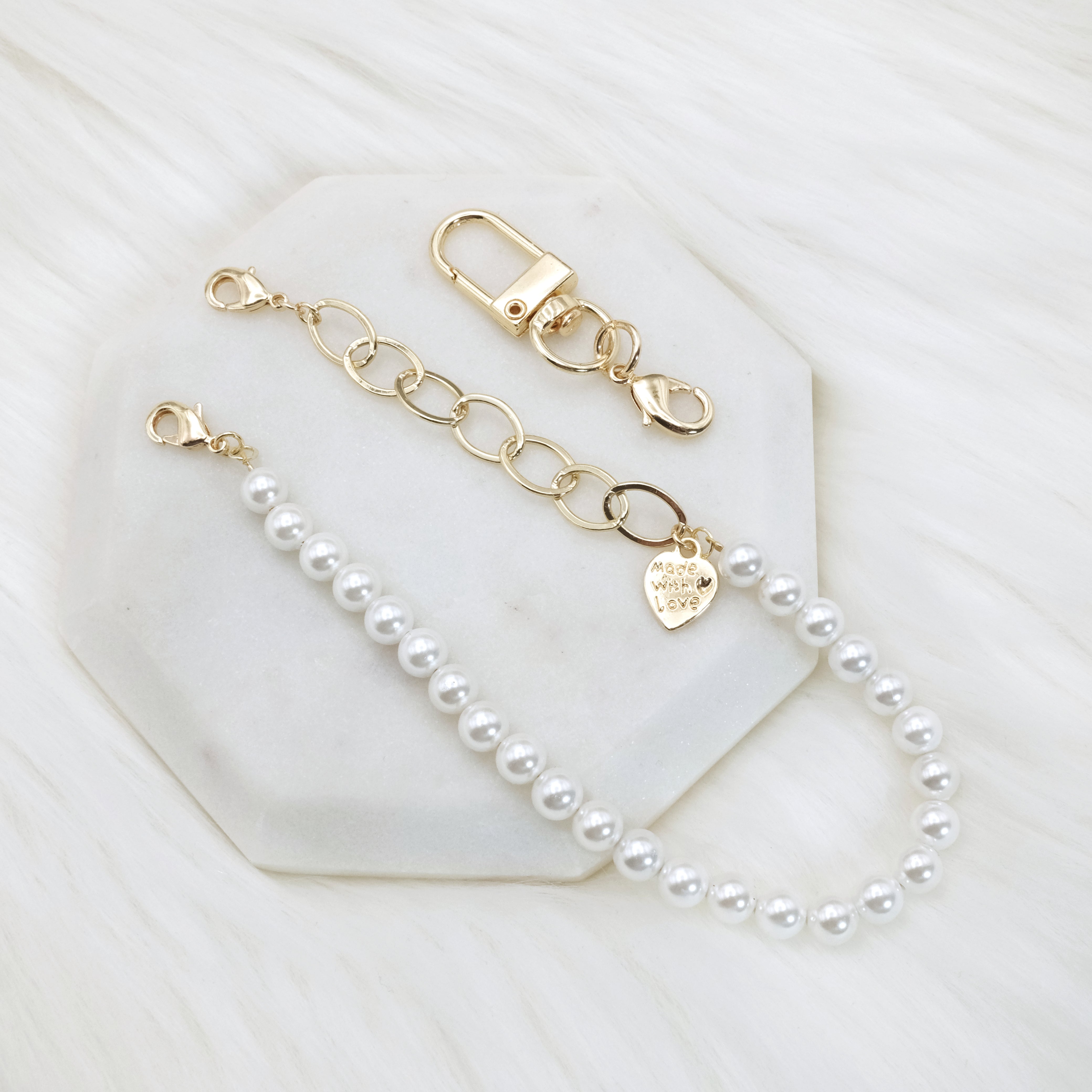 Artisan Pearl-Chain Phone Charm / Wrist Strap – Hold Your Charms