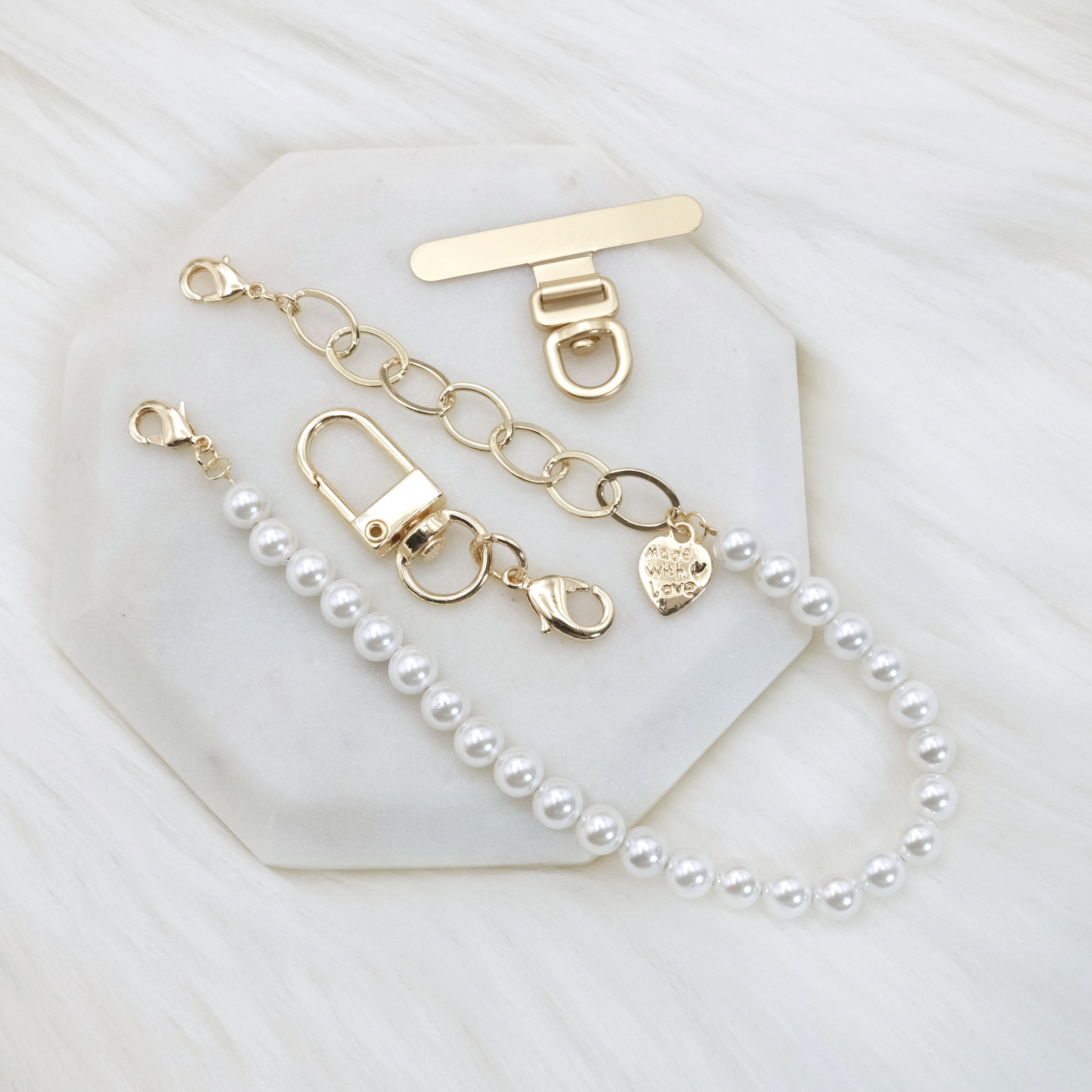 Artisan Pearl-Chain Phone Charm / Wrist Strap – Hold Your Charms