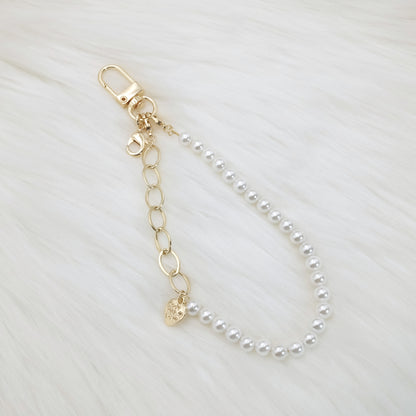 Artisan Pearl-Chain Phone Charm / Wrist Strap