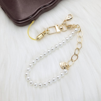Artisan Pearl-Chain Phone Charm / Wrist Strap