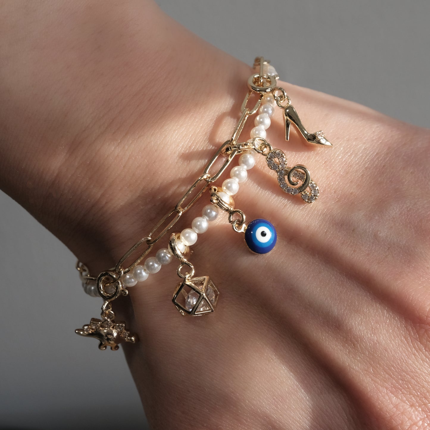 Artisan Pearl Layered Chain Bracelet