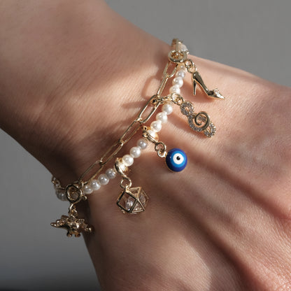 Artisan Pearl Layered Chain Bracelet